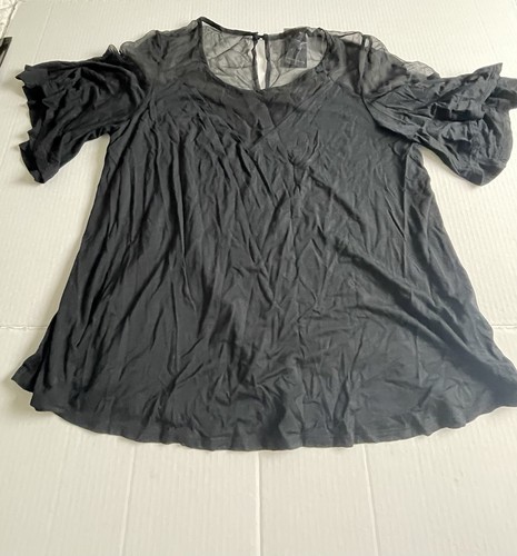 Ella Moss Women Black Short Sleeve Blouse Medium NWT