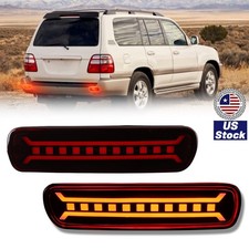 Led Rear Reflector Tail Brake Lights Drl Red For 1998-2007 Toyota Land Cruiser