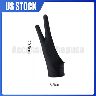 Black Two Finger Anti-fouling Glove Drawing & Pen Graphic Tablet Pad For Artist