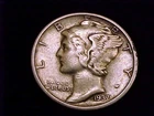 1937-S Mercury Dime,  Fine Grade