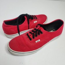 VANS Authentic Red Canvas Sneakers Men's 10.5 Women's 12 Low Top Shoes