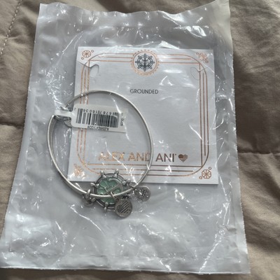 NEW Alex & Ani Silver Bangle Bracelet - Anchor Charm - Grounded