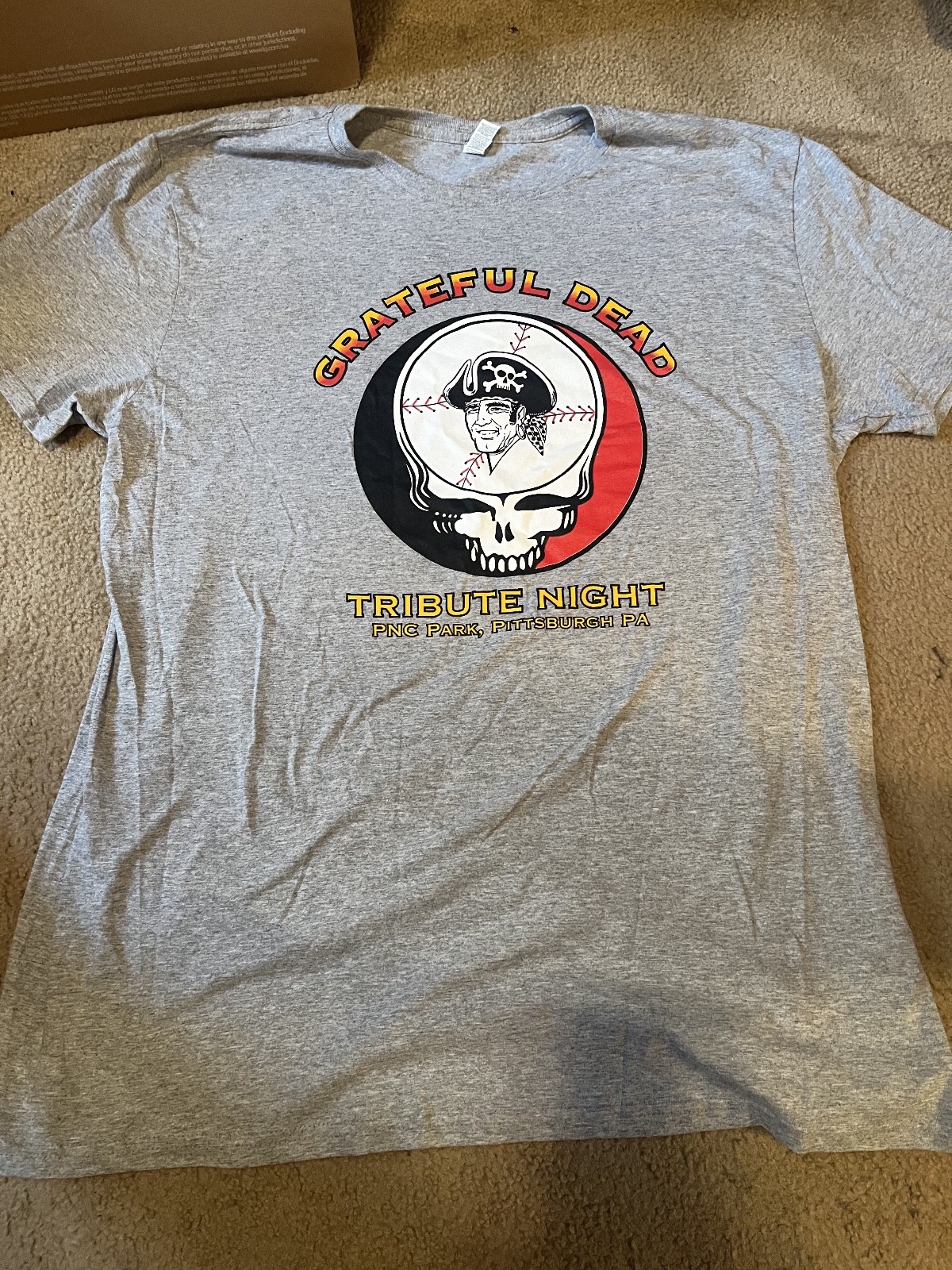 Pittsburgh Pirates Grateful Dead Tribute Night PNC Park T Shirt XL Gray Concert