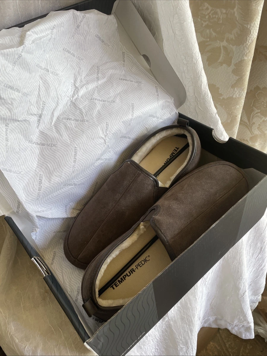 Tempur-Pedic Men’s Tatum Brown Casual Slippers, Size 12 EE Shop Brown Mens Tatum Moccasin Slippers – Shoebacca main image 4