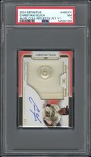2024 TOPPS DEFINITIVE COLLECTION AUTO CHRISTIAN YELICH 1/1 RED BUTTON PSA 7