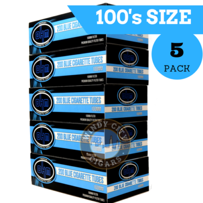 ohm cigarette tubes OHM 100s Filtered Cigaret Tubes Blue Light Flavor 5pack Smoking Tube & Cig  Case