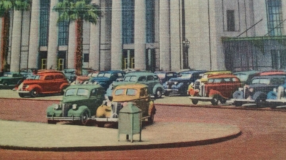 Postcard Train RARE 1946 Terminal Station Jacksonville Florida Cars eBay