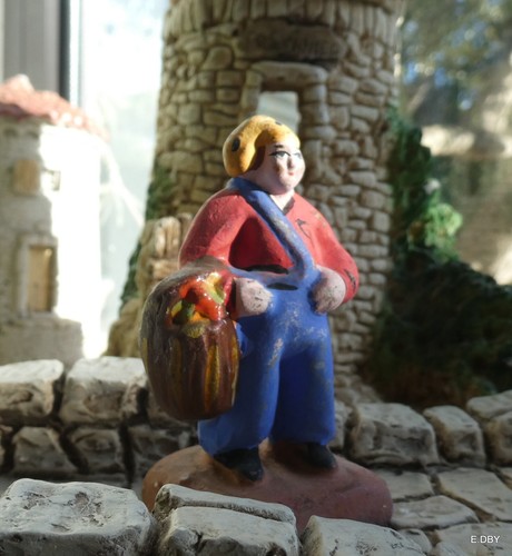 Ancien santon provençal 19 cm LE PORTEUR DE FAGOT en