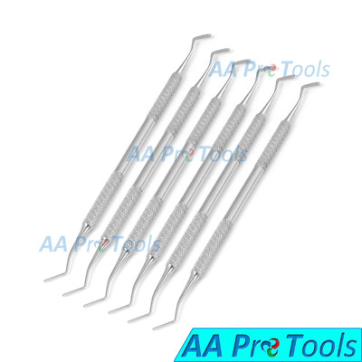 6 Dental Filling Instrument Flat Plastic Filling Spatula Double Ended