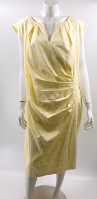 Dress Barn Collection Dress Plus Sz 22 Yellow Pastel Jacquard Cap
