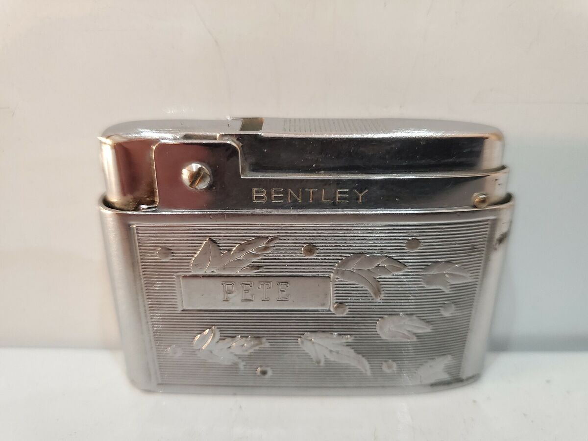 Vintage Bentley Silver Tone Butane Lighter 1960s / SPARKS Vintage Bentley Silver Tone Butane Lighter 1960s / SPARKS