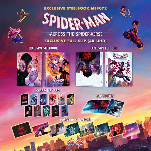 Spider-Man Across the Spiderverse - Manta Lab Full Slip 4K Blu Ray Steelbook NEW - Picture 20 of 20