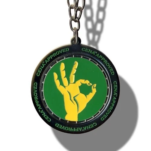 WWE John Cena Approved Spinner Pendant Necklace Wrestling Green