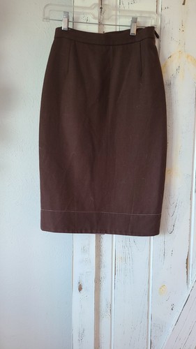 Prada Brown Pencil Skirt Below Knee Size 40 MADE IN ITALY Excellent Condition
