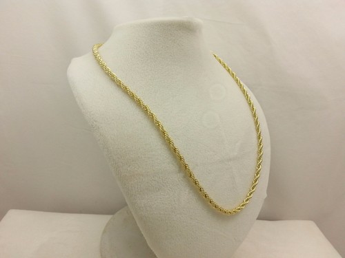 Real 14k Gold Filled Diamond Cut Twisted French Solid Rope Link Chain Necklace - Picture 35 of 42