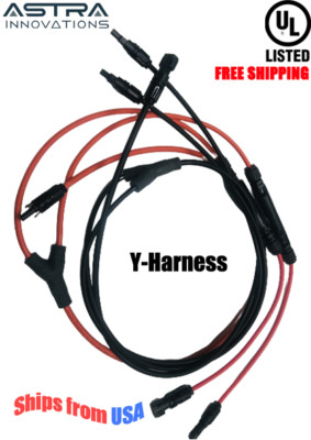 Y PV Cable 2-1 8AWG on Trunk and 10 AWG on Branches 1500v 4A 6A 15A 20A 25A