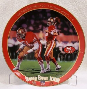 Bradford Exchange JOE MONTANA Super Bowl 23 PLATE w/ COA SAN FRANCISCO 49ers 8"
