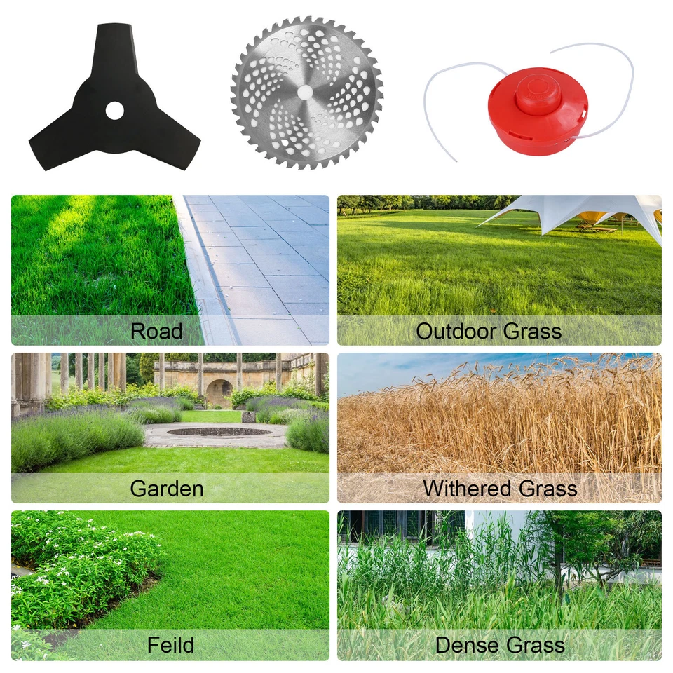 52CC 3-In-1 Gas String Trimmer Lawn Mower 2-Cycle Brush Cutter Weed Eater Wacker - Image 4 of 4