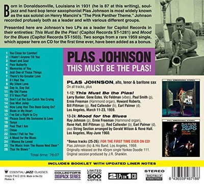 This Must Be The Plas!+Mood For The Blues+2 Bo by Plas Johnson