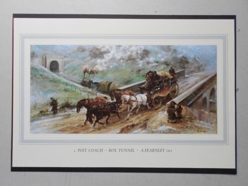 RAILWAY PRINT-   POST COACH-BOX TUNNEL BY A FEARNLEY - Picture 1 of 1