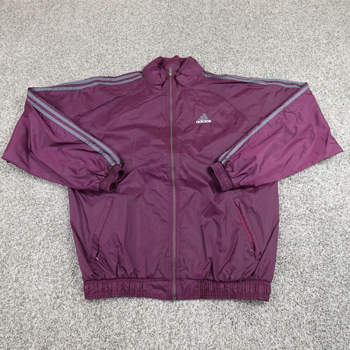 VTG Adidas Jacket Mens L Purple Nylon Zip Track Sports VTG Adidas Jacket Mens L Purple Nylon Zip Track Sports