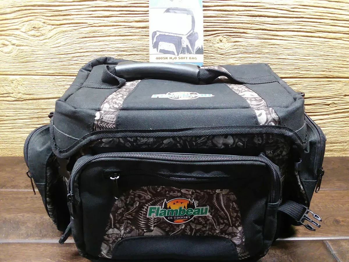 New shelf pull Flambeau 400Sk H2o Medium Camo Tackle Bag