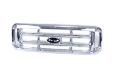 Grille All Chrome With Emblem Holes For 1999-2004 Ford F-250 F-350 Super Duty