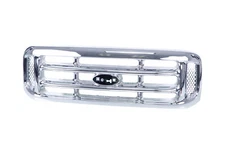 Grille All Chrome with Emblem Holes for 1999-2004 Ford F-250 F-350 Super Duty