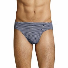 HOM Mini Swim Brief Capitaine Size M EU 5 Colour Navy White With Boat Pattern New