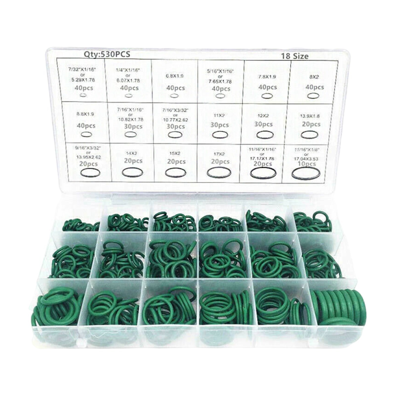 530Pcs O Ring Seals R134a Universal Car A/C Air Conditioning Rubber Gasket Kit