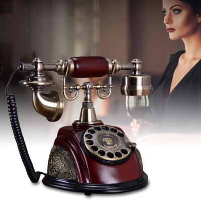アンティークダイヤル式電話 （Rotary dial phone） Vintage Antique Old Fashioned Rotary Dial Phone Handset Desk