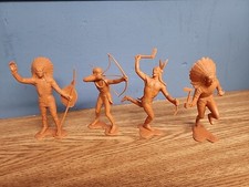 Vintage 1960s Marx Plastic Indians Lot Of 4