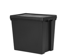 Wham Bam Heavy Duty Storage Box 92L – Strong Plastic Trunk with Clip Lid – Black