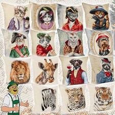 Kissenhülle Kissenbezug Dekokissen Zierkissen Jacquard Gobelin Tiere von ANRO