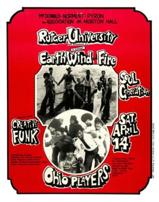 Earth Wind & Fire * POSTER * Ohio Players LIVE Funk R&B at Rutgers