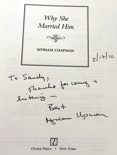 Why She Married Him by Myriam Chapman Trade 1st 1st Signed BRAND NEW - Picture 5 of 11