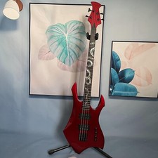 4 strings Red Electric Bass Guitar Rosewood Fretboard HH Pickups Solid Body