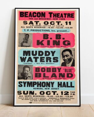 BB King Muddy Waters Bobby Bland 1980 Tour Poster - Live #64