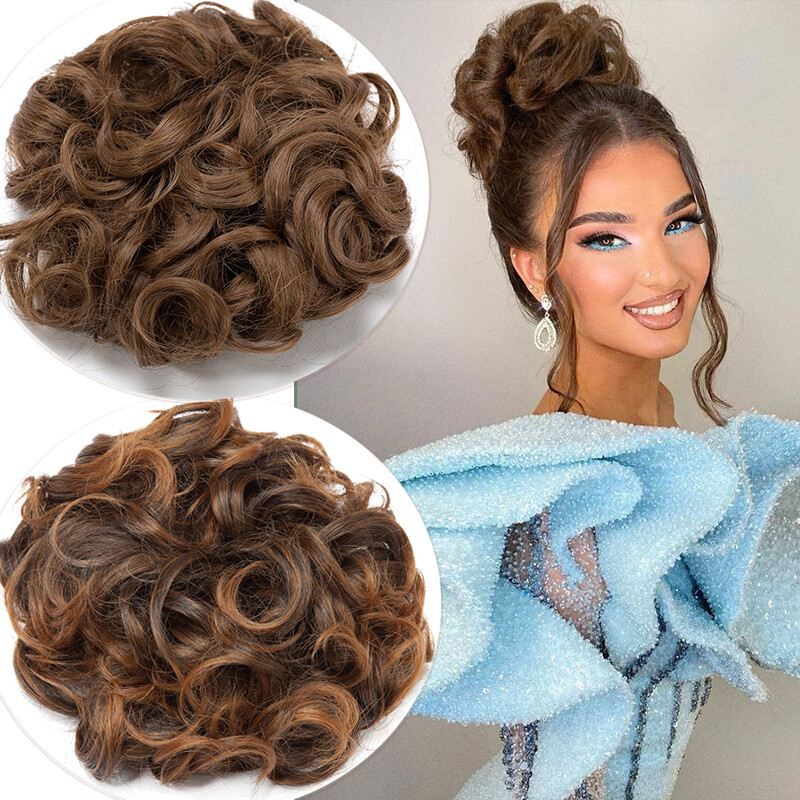 THICK Chignon Messy Bun Updo Clip in Hairpiece Real as Human Hair