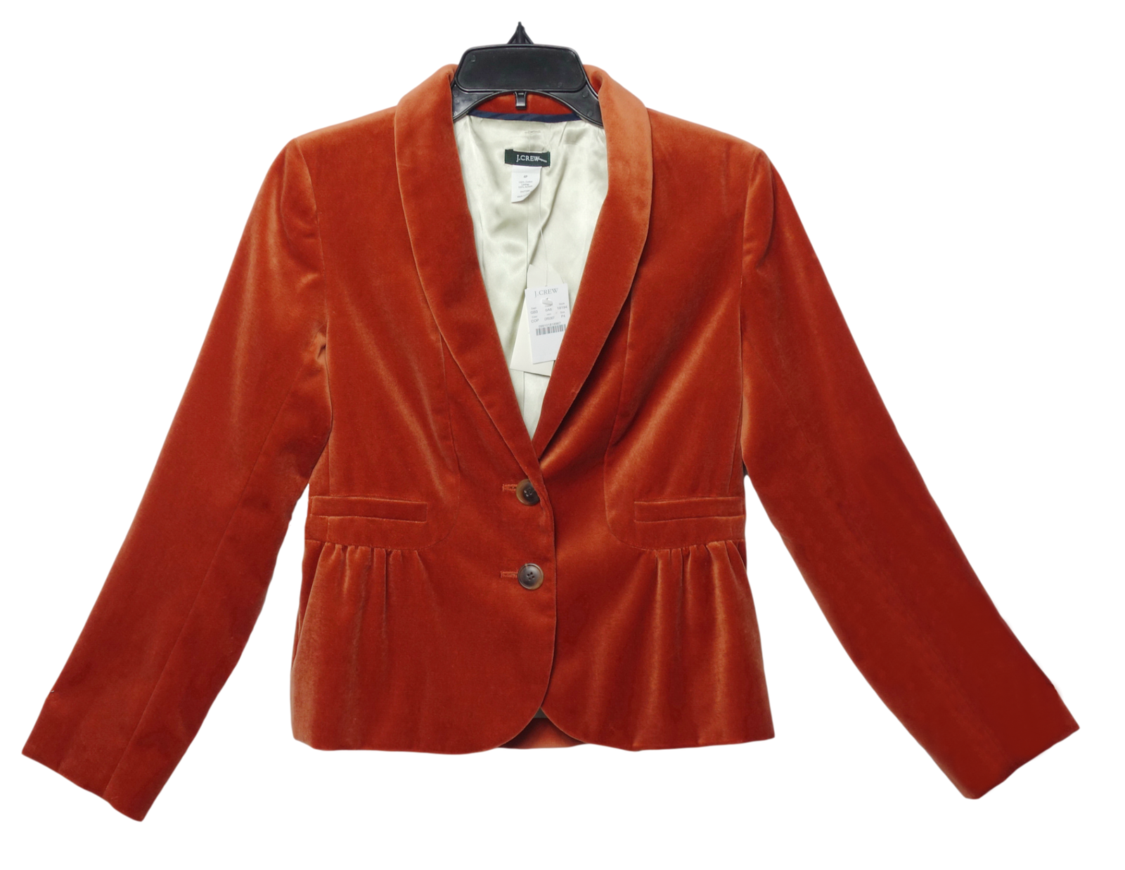 148 4p 4 Petite Nwt New J Crew Eden Cropped Jacket Blazer Orange Velvet Peplum Ebay