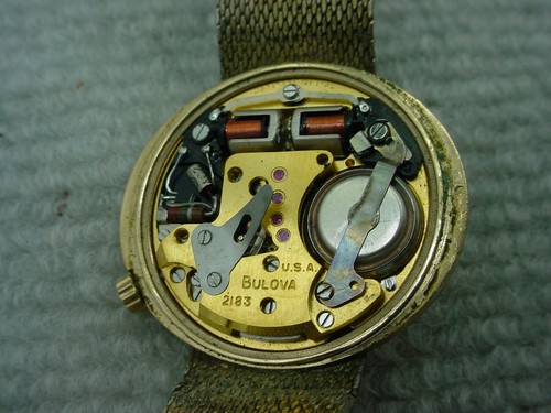 NICE VINTAGE BULOVA ACCUTRON 2183 RUNNING, COPPER DIAL !!!! N1 DATE 1971 - Picture 8 of 10