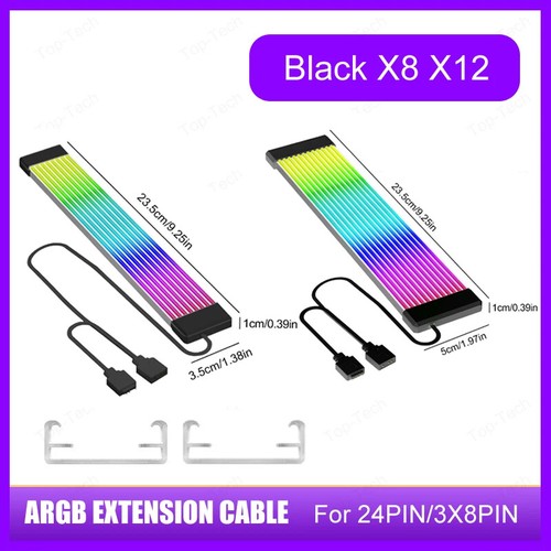 5V 3Pin ARGB Sync PC Kabel 8/24PIN Płyta główna Przedłużacz zasilania Elastyczny - Zdjęcie 7 z 21