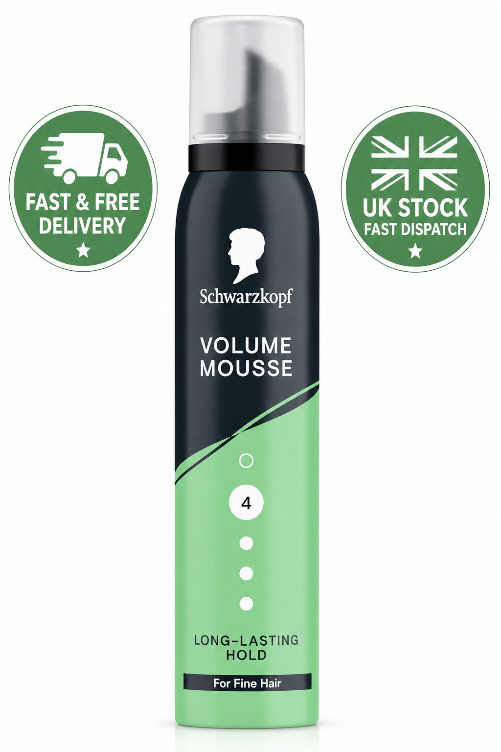 Schwarzkopf Volume Hair Mousse 200ml | Level 4 Hold Fine Hair Vegan Styling