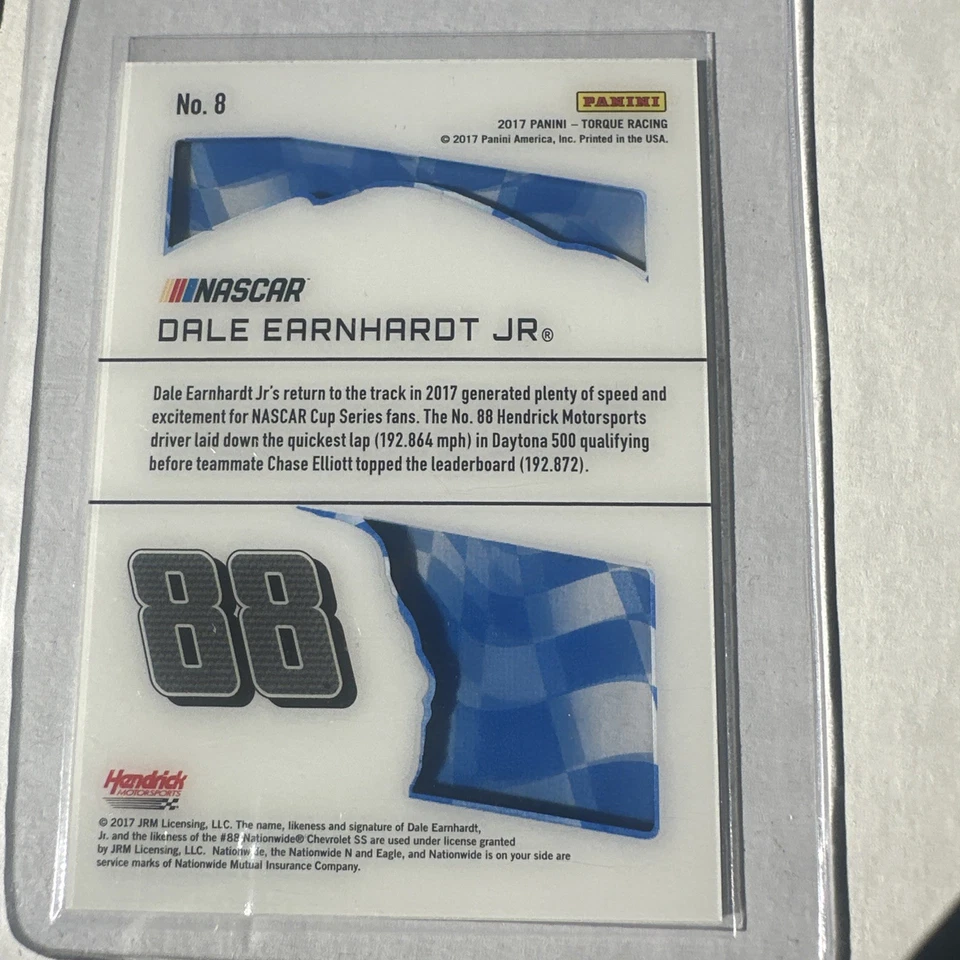 2017 Panini Torque Clear Vision Blue #8 Dale Earnhardt Jr #’d to 99 - Image 3 of 3
