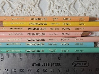 Vtg Prismacolor THICK LEAD Deco Color Pencil Lot Of 7 Sanford Berol Used USA