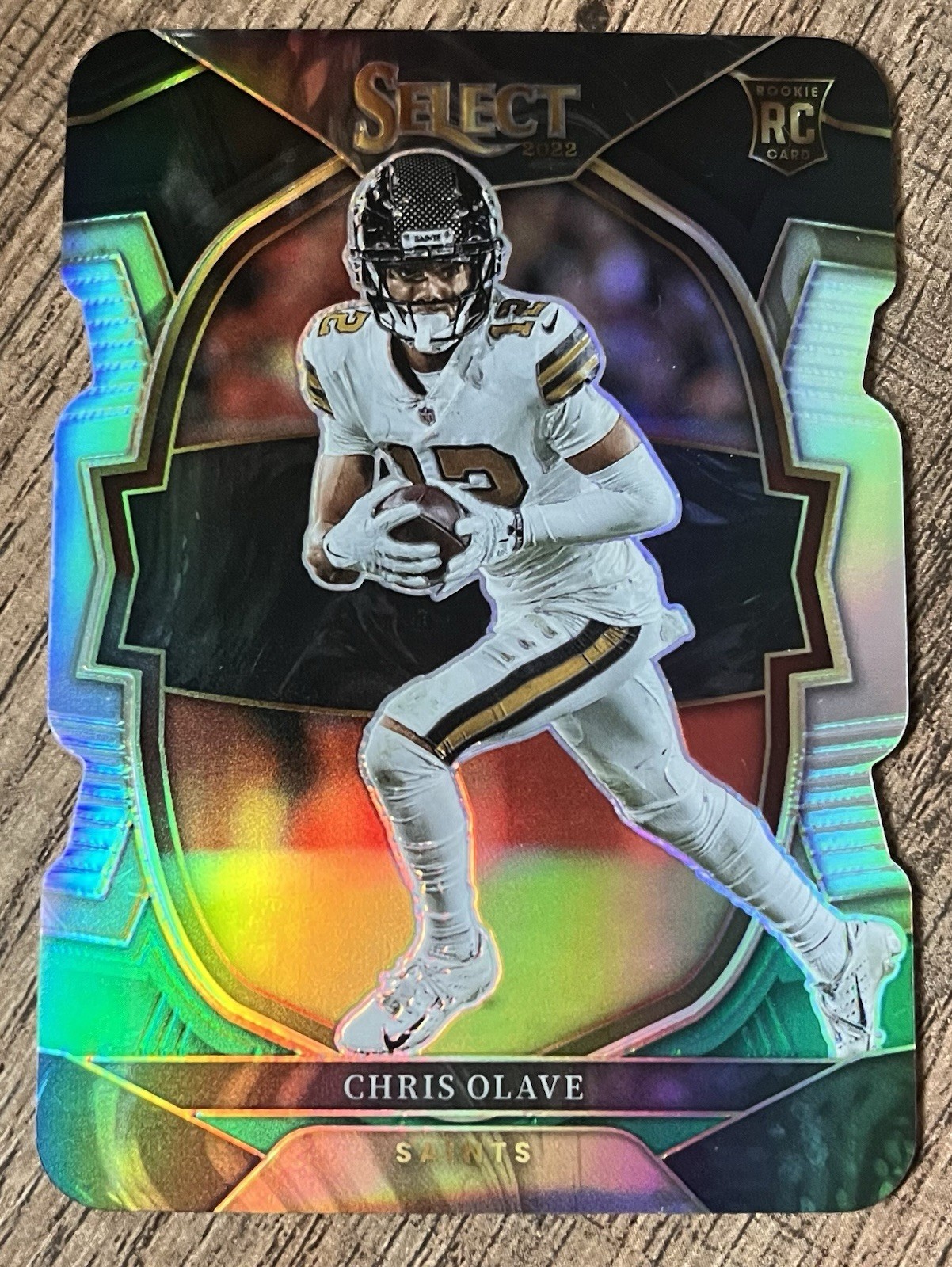 2022 Panini Select - Concourse Chris Olave #30 Black & Green Prizm Die-Cut (RC)