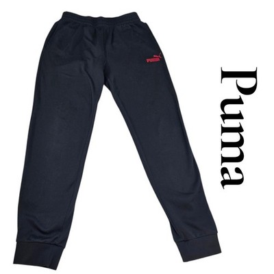 Puma Jogger Sweatpants Kid XXL 18/20 Black Fleece Lined Athletic Pockets Classic