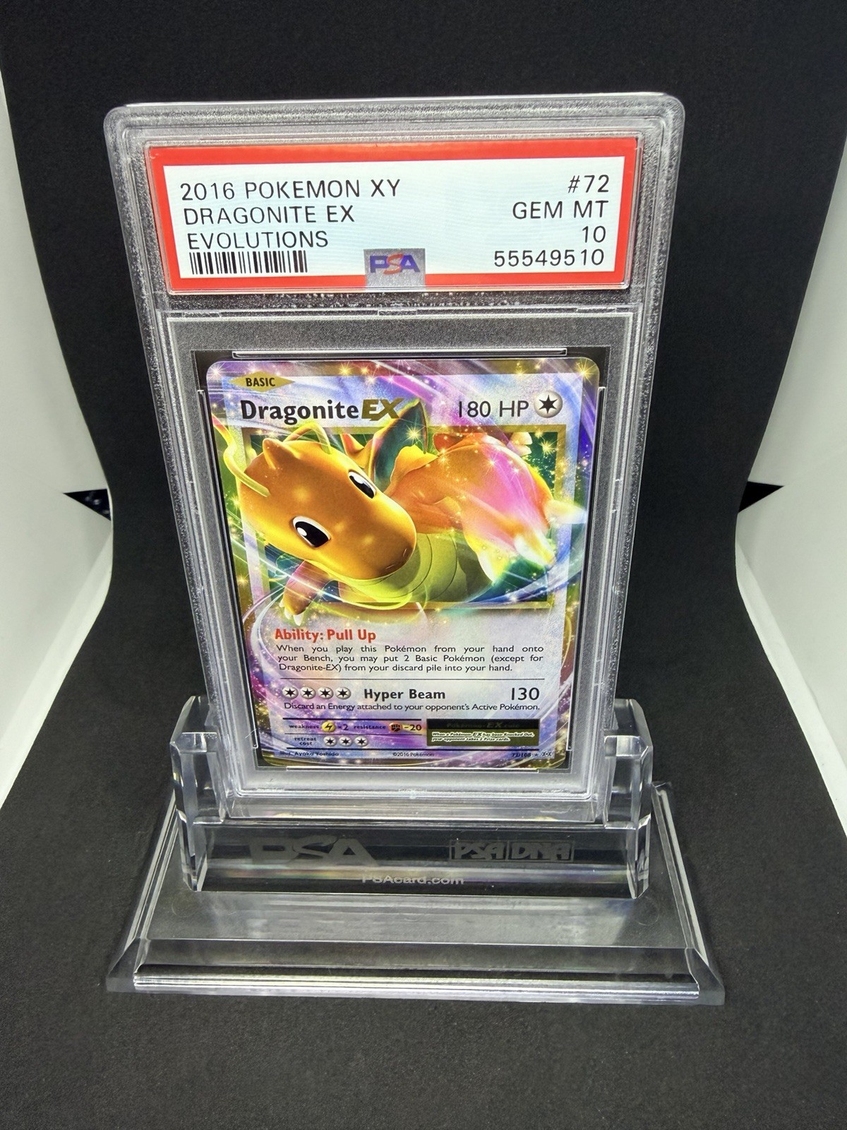 2016 Pokemon XY Dragonite EX Evolutions #72 PSA 10