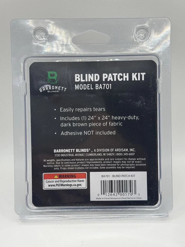 Kit de reparación de parches ciegos Barronett BA701 24 X 24 resistente marrón oscuro Foto 3 de 3