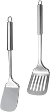 Silver Spatula Set – 13.5" Professional Stainless Steel Spatulas